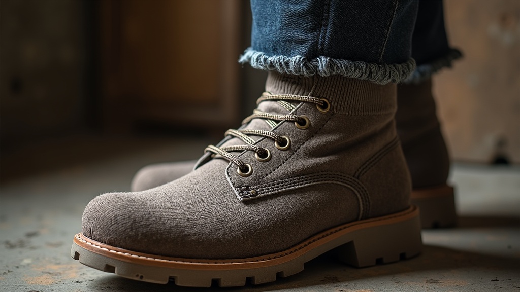 Work sock bunched under toes inside a steel-toe work boot