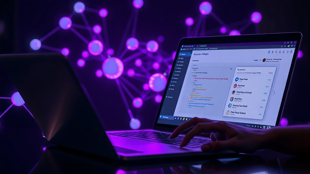 Developer configuring an AI-powered workflow automation tool on a laptop