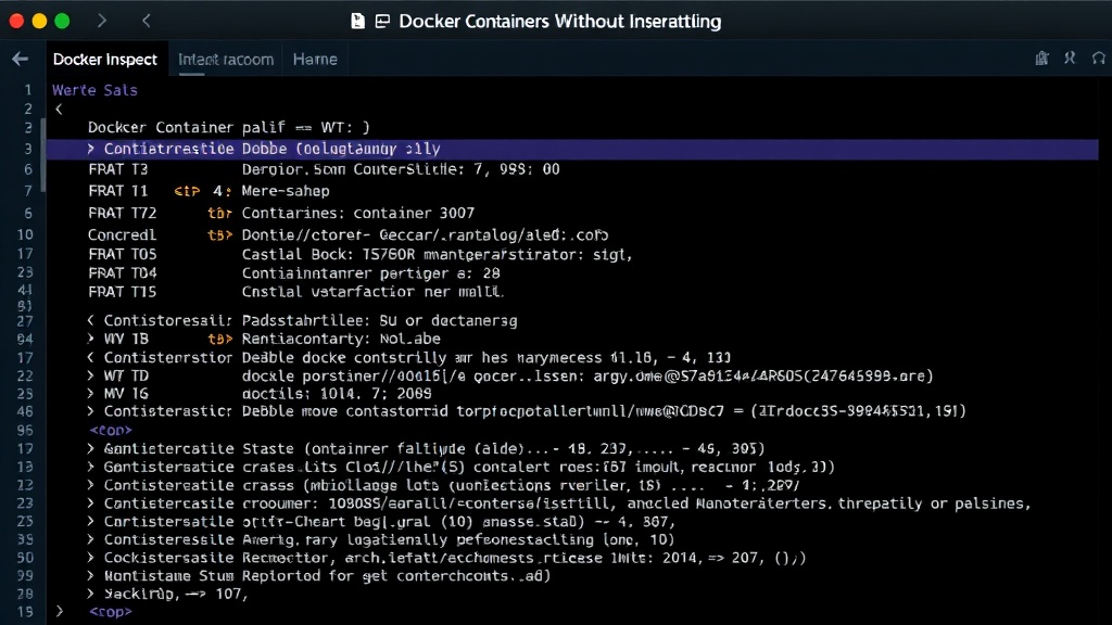 Terminal output showing `docker inspect` command and its detailed container status information.