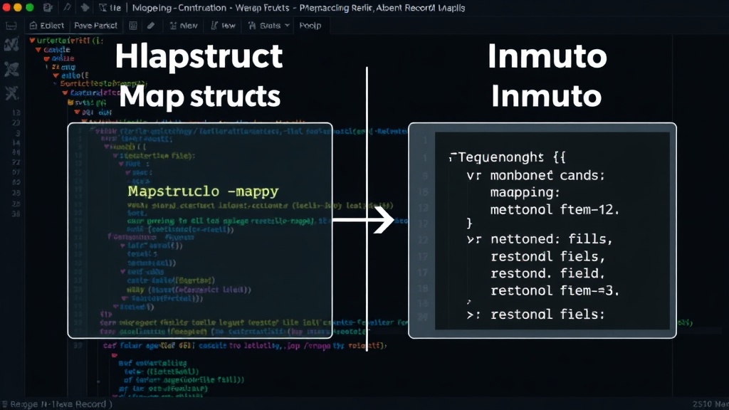 Diagram illustrating MapStruct's direct constructor mapping vs. Immuto's advanced handling of optional fields