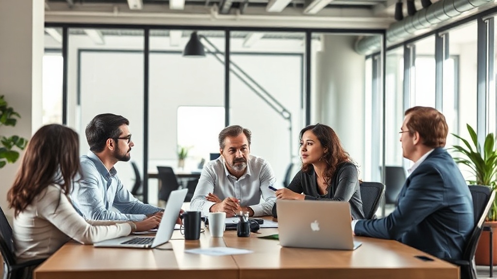 Venture capital firm partners in a meeting discussing AI startup funding rounds.