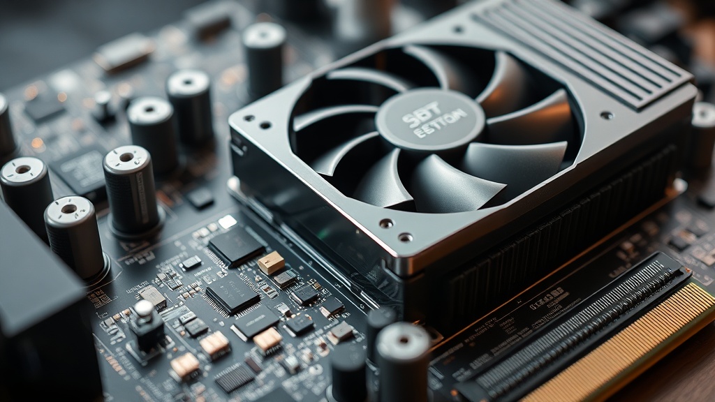 Custom-built desktop GPU utilizing salvaged RTX 4080 laptop silicon with a custom cooler.