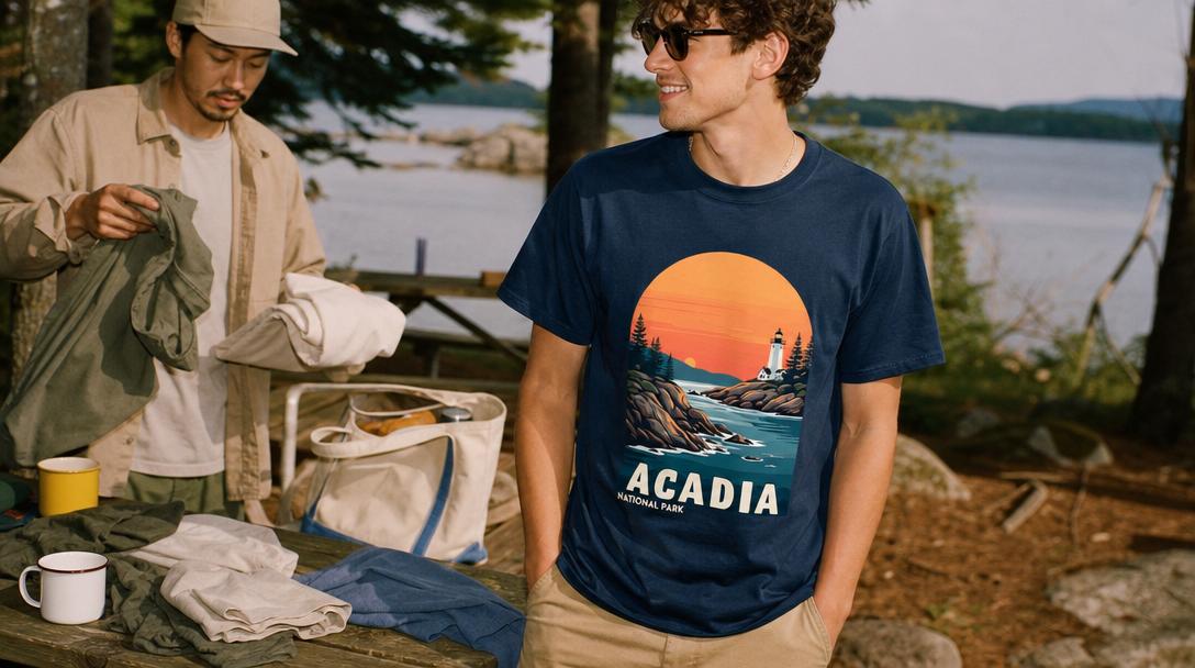 Hiker wearing breathable hiking shirt on trail