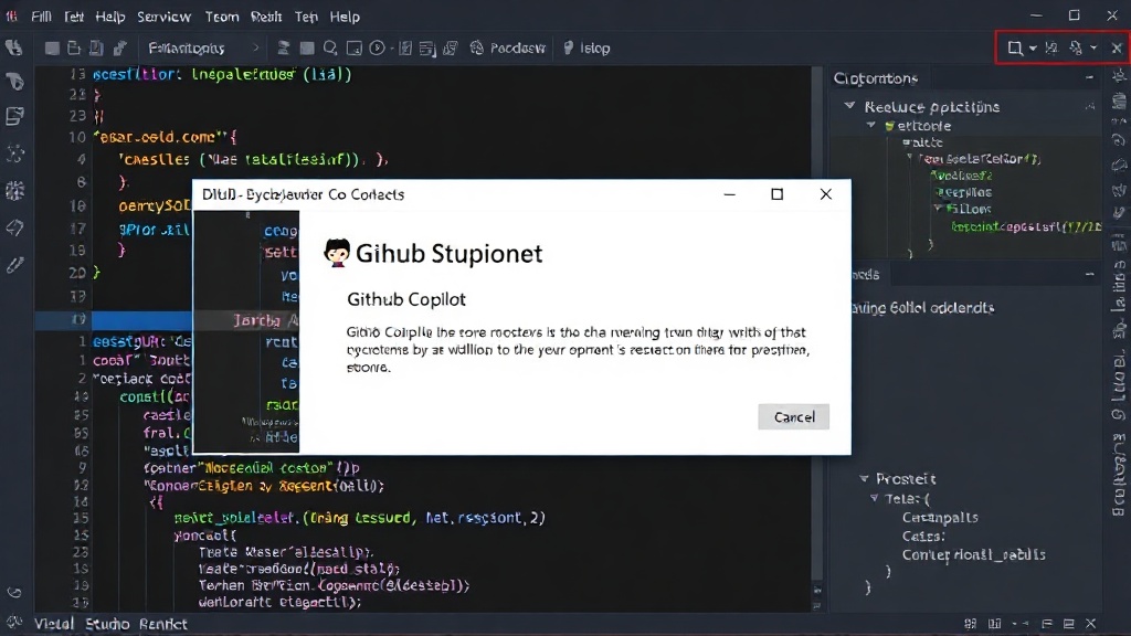 Visual Studio Code editor showing a detailed prompt for GitHub Copilot