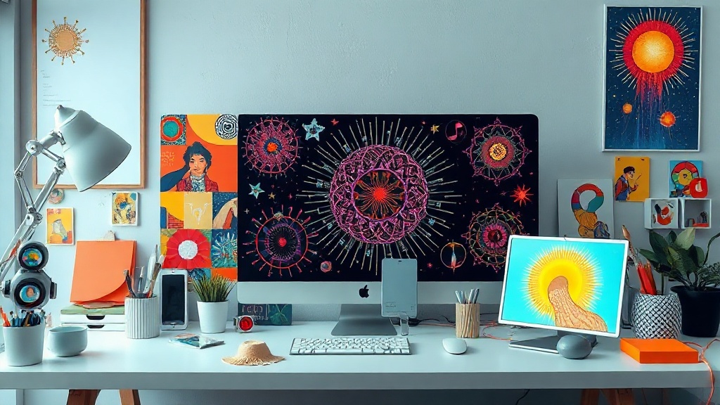 A diverse range of AI-generated art styles, from photorealistic to abstract