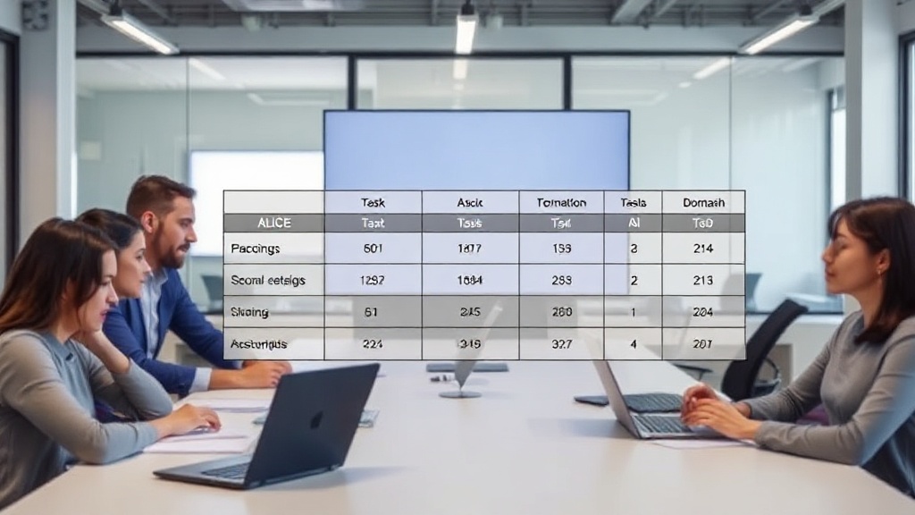 Table illustrating ALICE's task distribution across 10 domains over 72 hours
