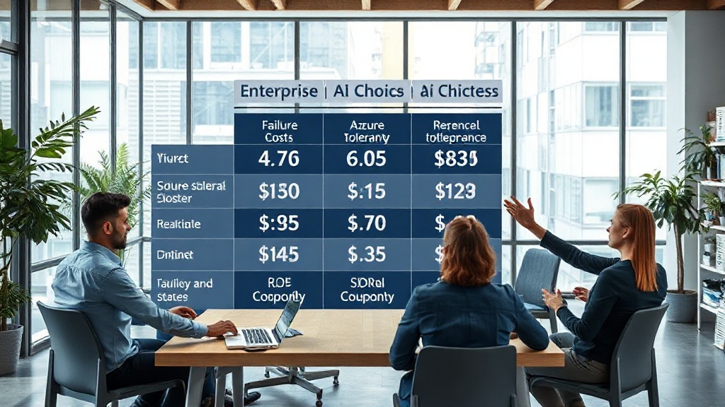 A comparison matrix illustrating enterprise AI API cost and failure tolerance trade-offs.