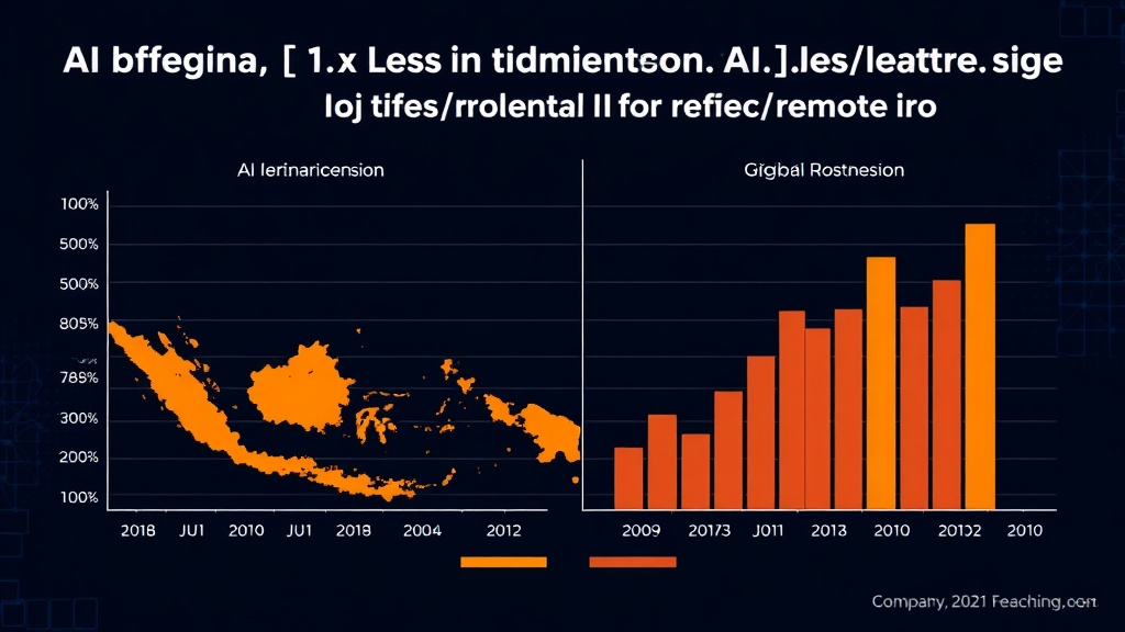 Comparison chart showing AI mentions in Indonesian vs. global remote IT job titles