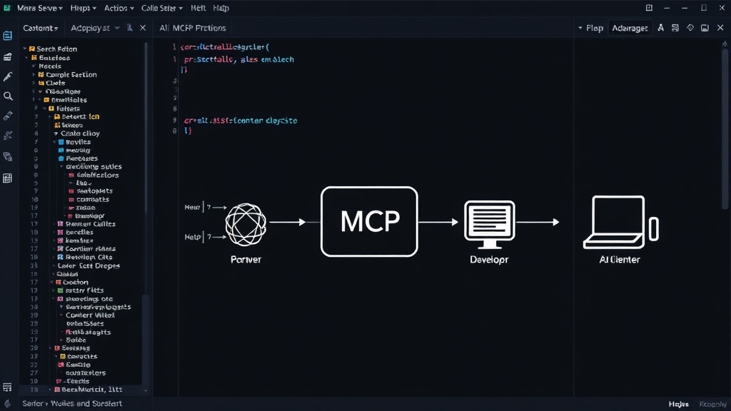 Diagram illustrating the MCP server connecting AI clients to developer projects as tools