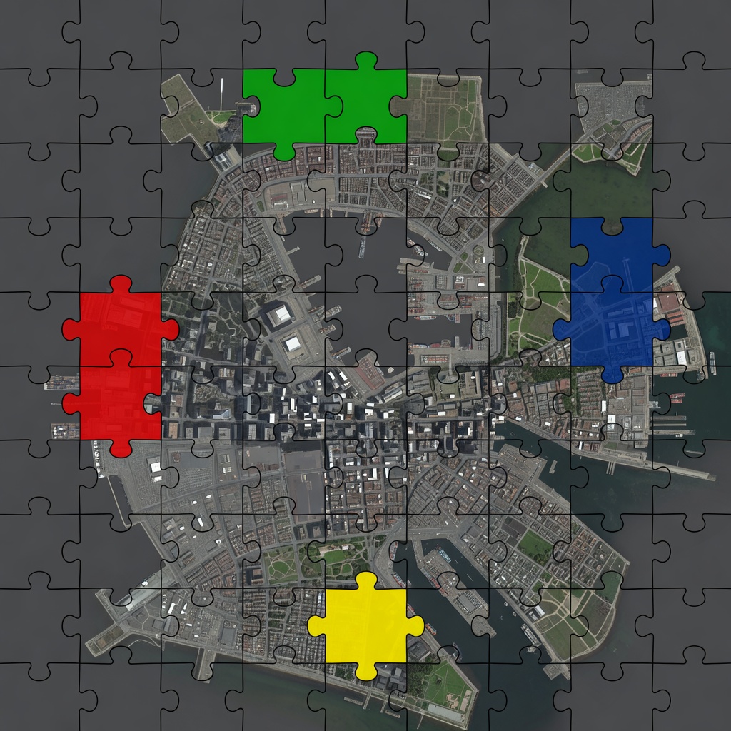 Carte 4J Puzzle 40 Zones Irregulieres