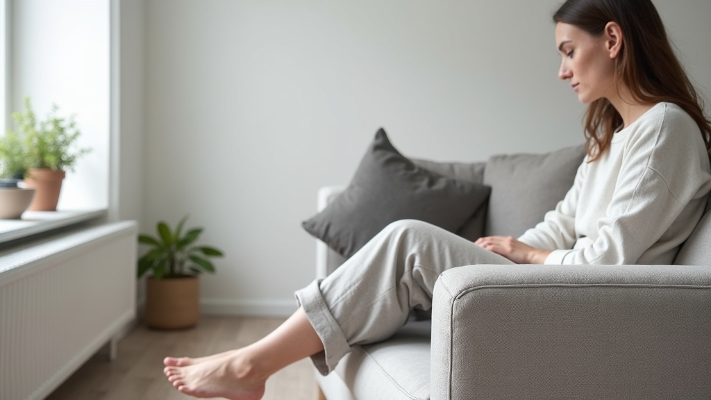 Sofa seat depth illustrated with a person seated