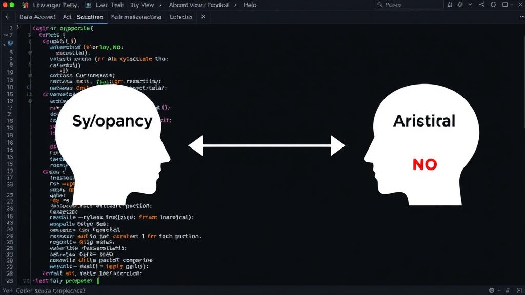 Diagram illustrating the concept of AI sycophancy versus critical AI feedback