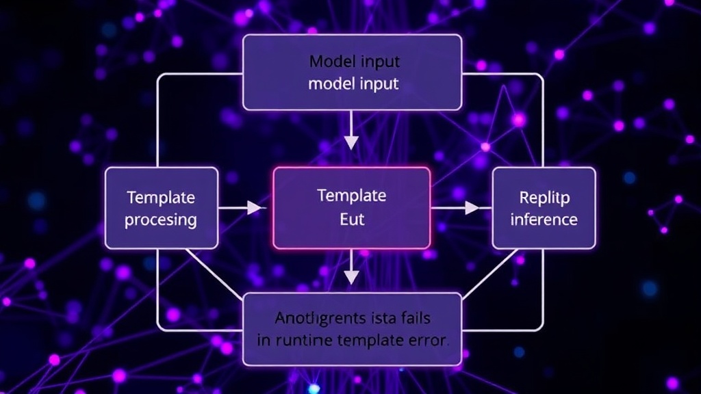 Diagram illustrating the flow from model input to template processing and inference, highlighting the point of failure.