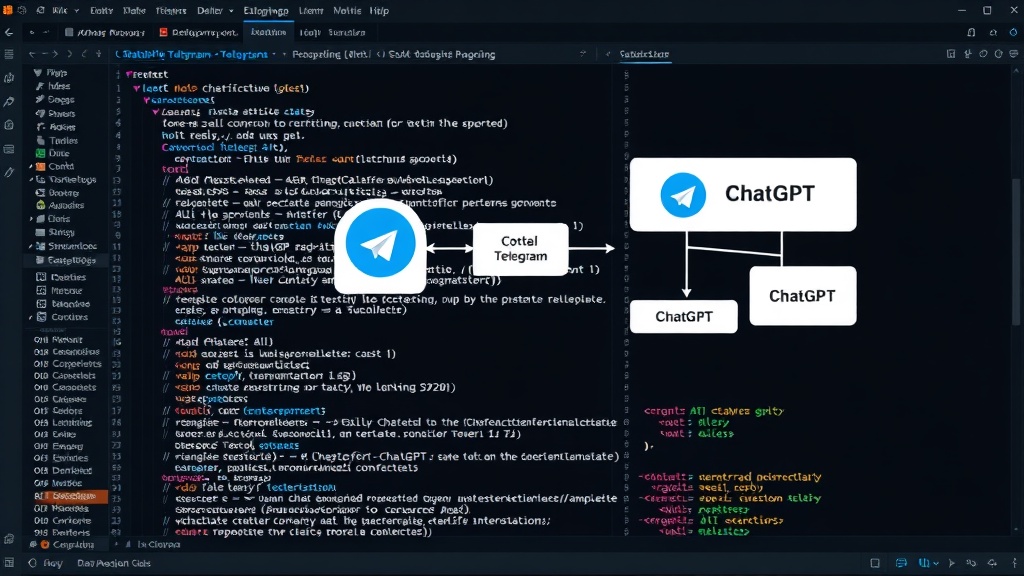 Diagram illustrating the asynchronous bot architecture and data flow from Telegram to ChatGPT.