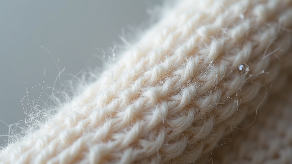 Merino wool sock fiber close-up showing moisture wicking structure