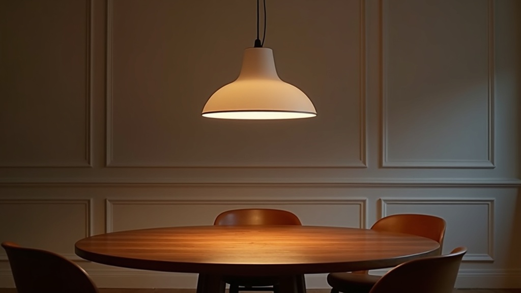 Pendant lighting over a dining table in a modern traditional home interior