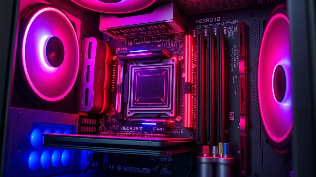 A high-resolution render of the ABS Kaze II Ruby gaming PC showcasing its internal components and RGB lighting.
