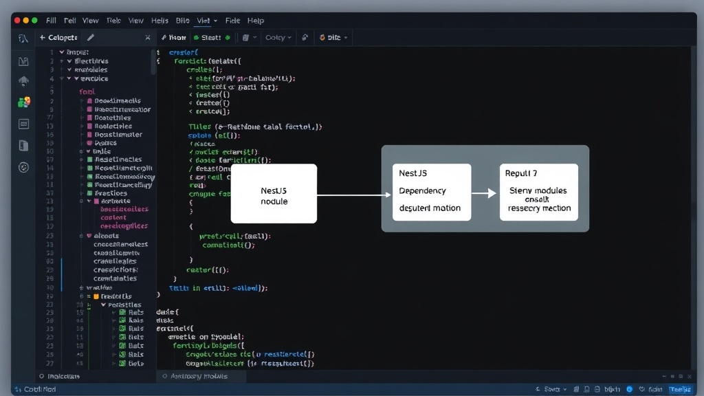 NestJS module diagram illustrating dependency injection and module encapsulation