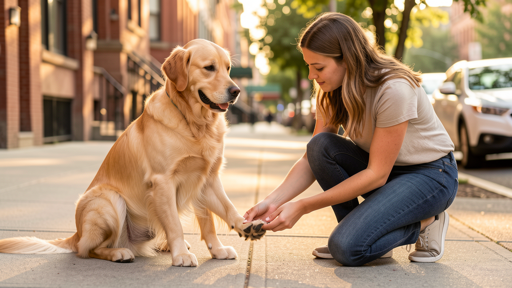 Soins des pattes de chien en été à Montréal : asphalte brûlant, brûlures et conseils de protection