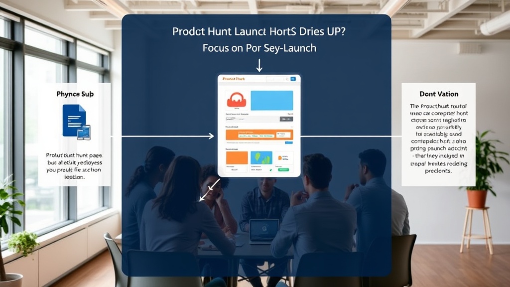 Diagram showing how Product Hunt page acts as a hub for SEO efforts.