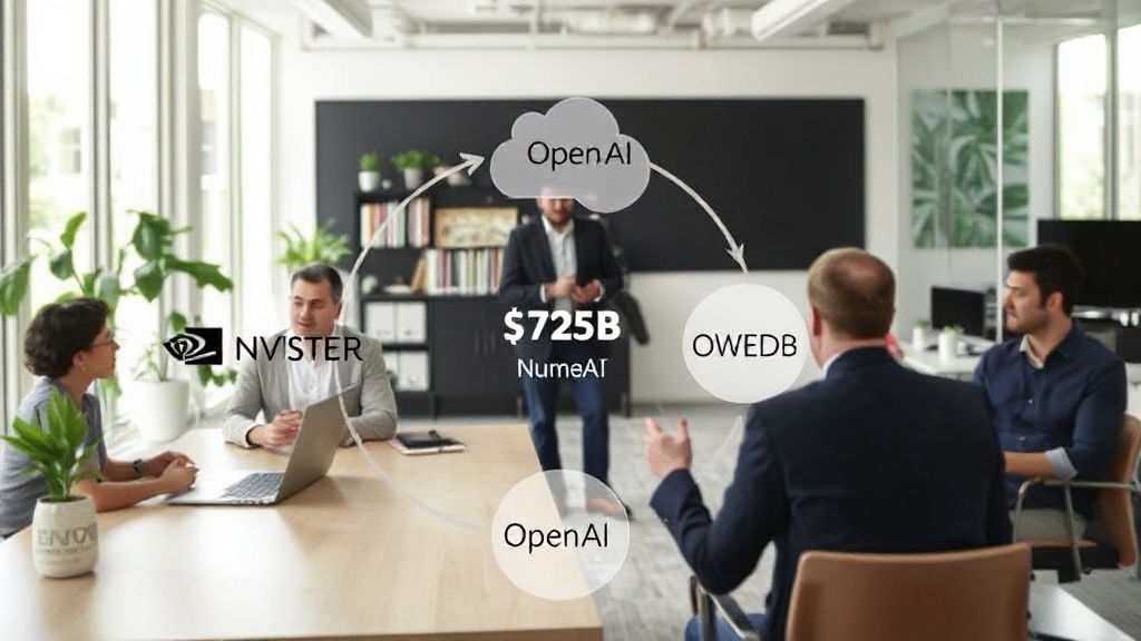 Diagram illustrating the circular investment flow between Nvidia, OpenAI, and cloud providers.