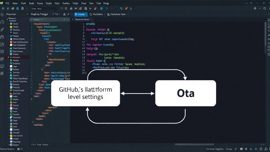 Diagram illustrating the separation between GitHub's platform-level settings and Ota's execution-level governance