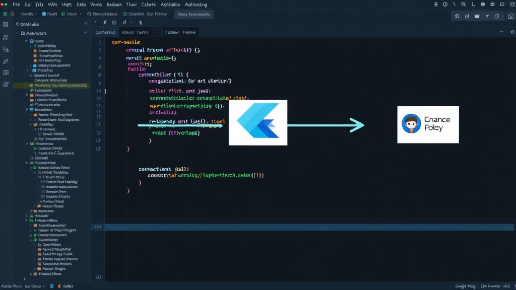 Diagram showing the automated Flutter Android release flow from feature branch to production