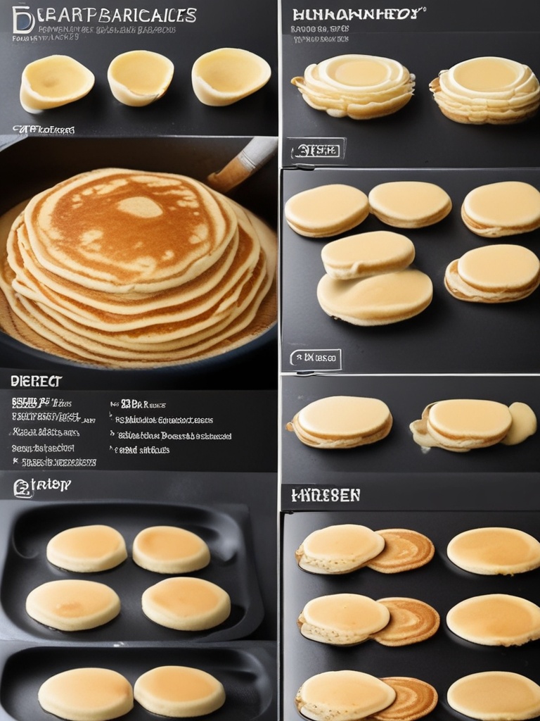 Fluffy pancakes being cooked on a griddle