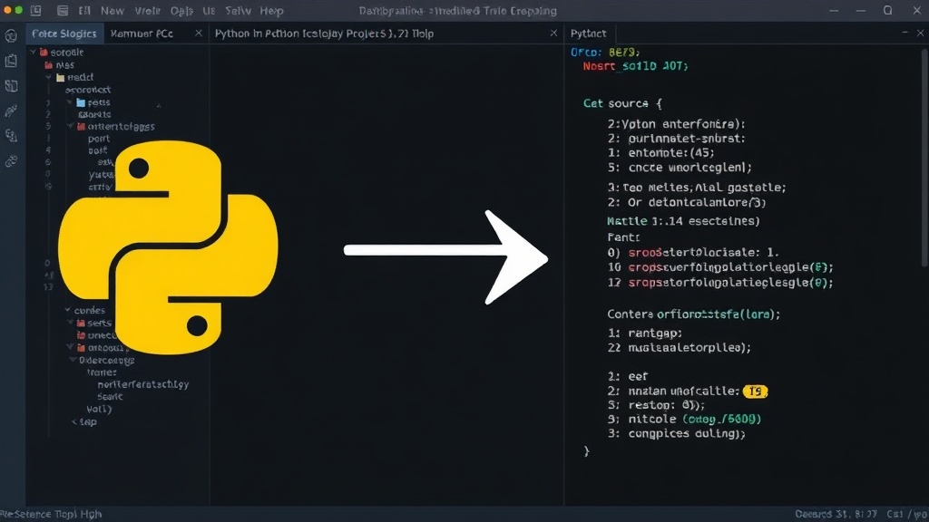 Conceptual diagram of Python source code being compiled to native machine code