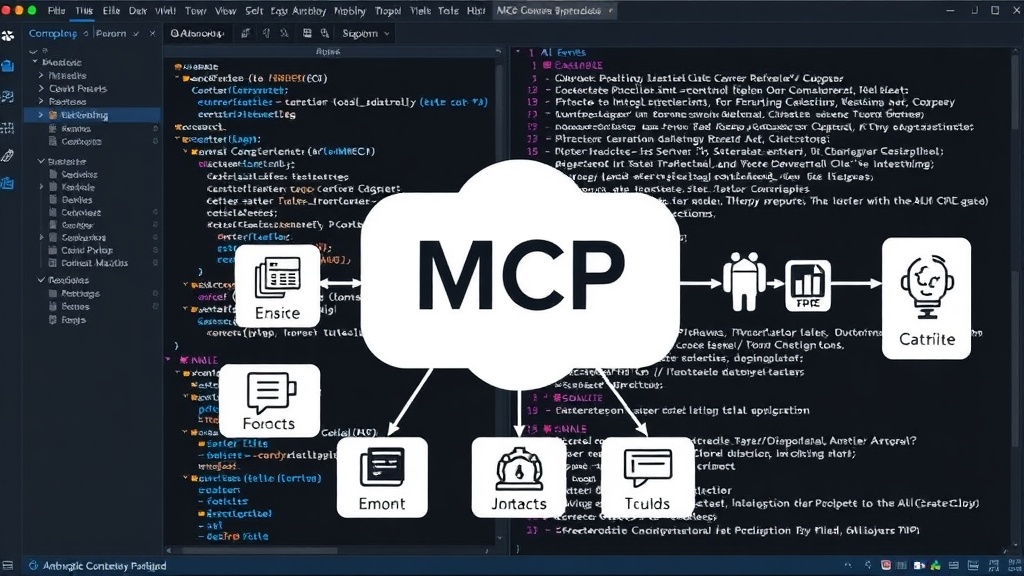 Diagram illustrating the MCP Protocol connecting AI models to various external tools.
