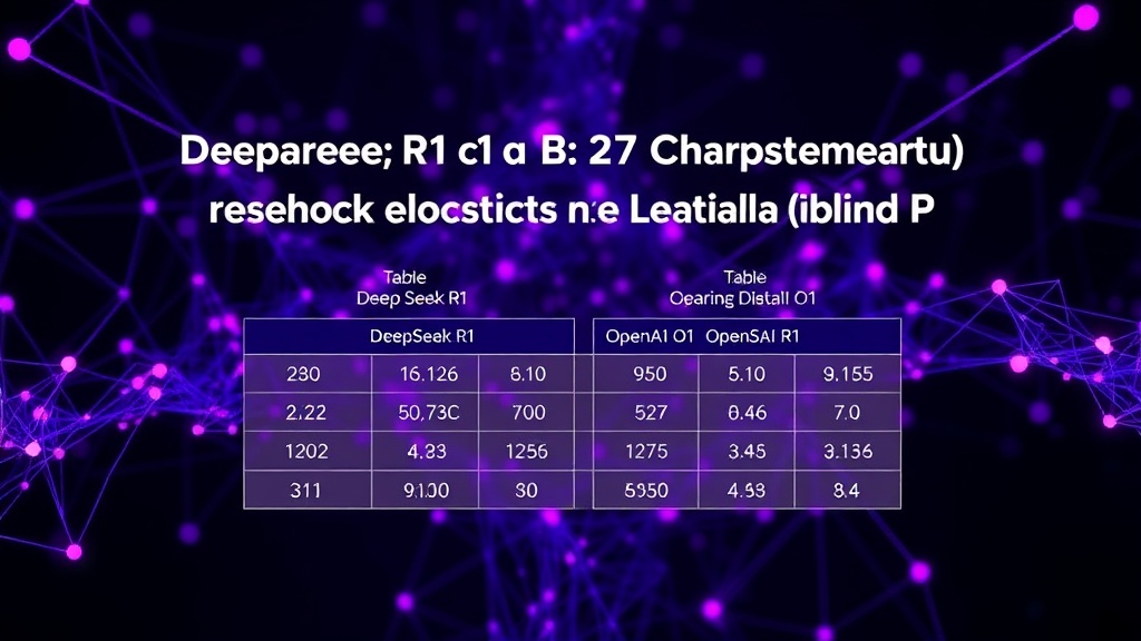 Table comparing benchmark scores for DeepSeek R1 and OpenAI o1 models