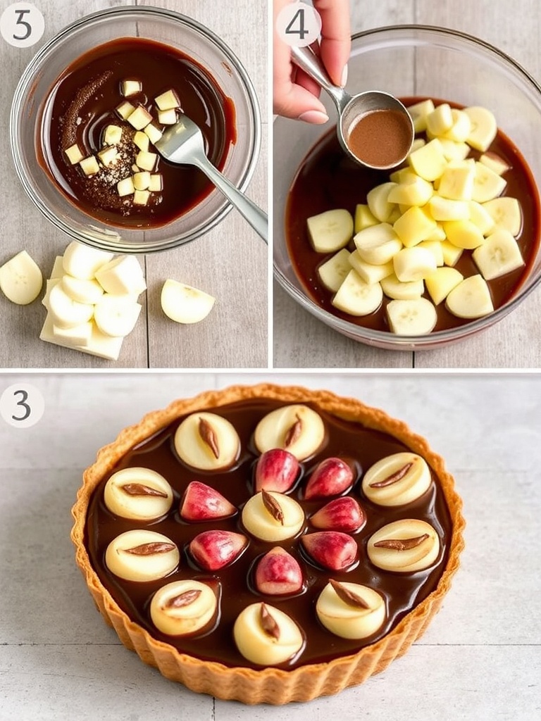 tarte aux poires chocolat preparation