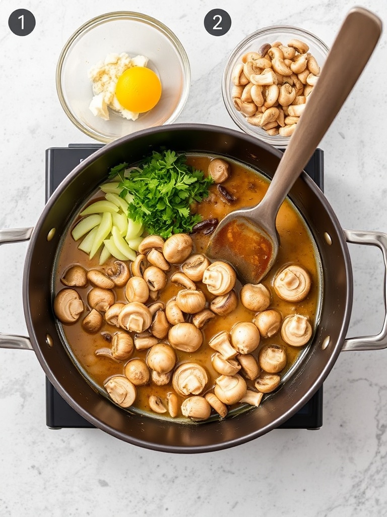 sauce champignon preparation
