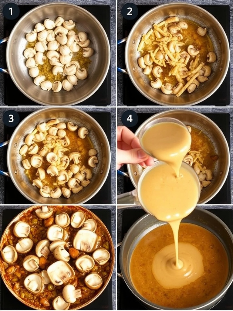 sauce champignon preparation