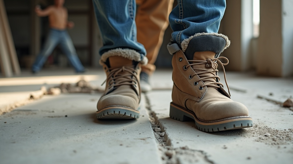 Calcetines antitranspirantes hombre en obra de construcción
