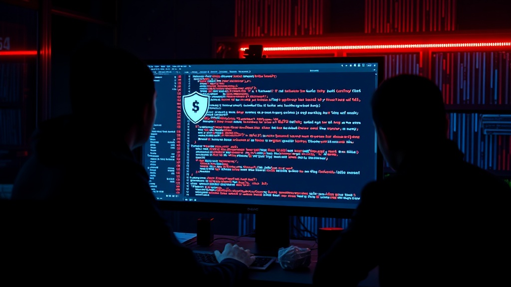 Developer team reviewing immutable smart contract code on a monitor
