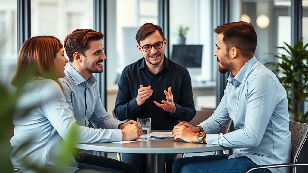 Auxilius co-founders discussing AI compliance automation strategy in their Berlin office