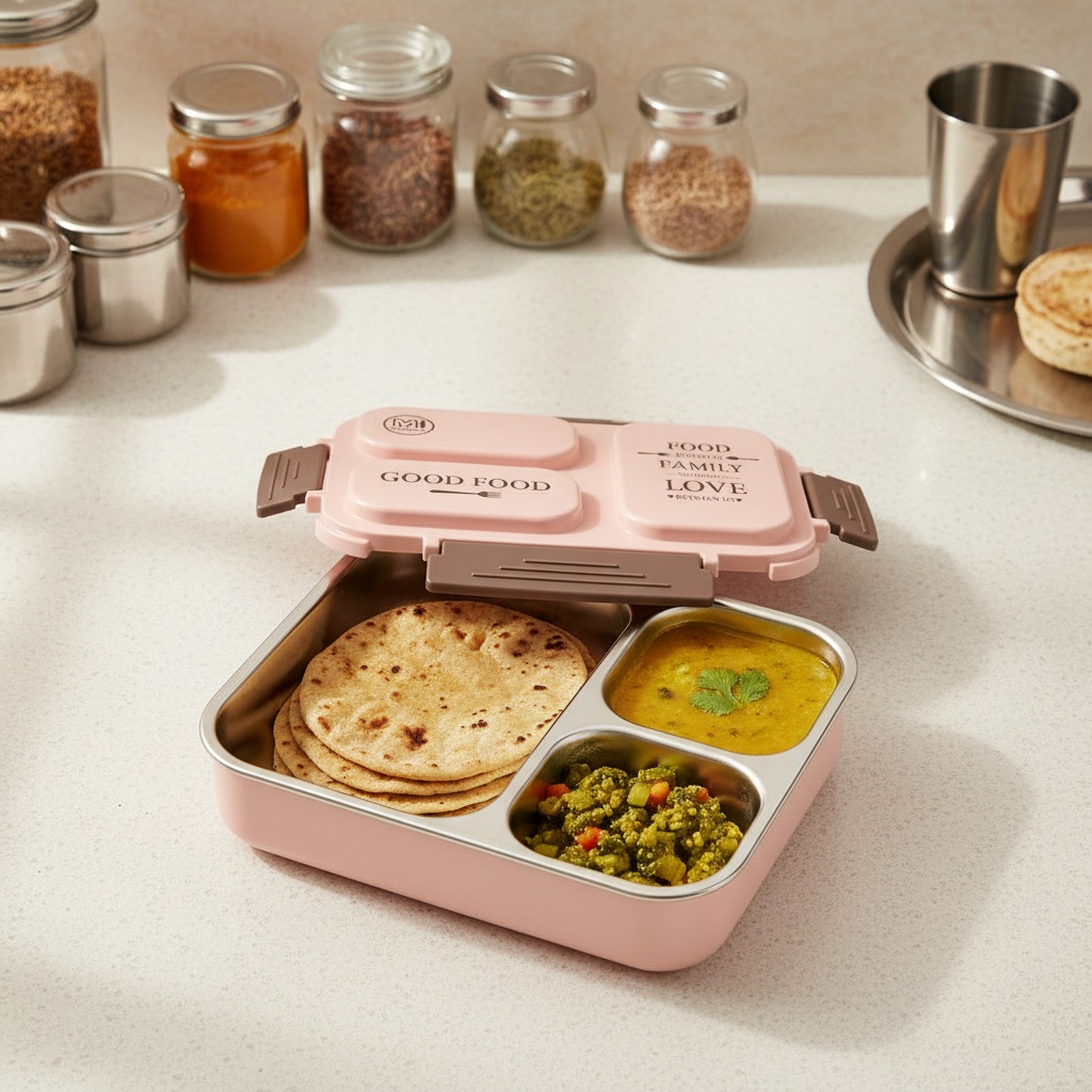 SustainPak 3-Compartment Stainless Steel Lunch Box photo 3