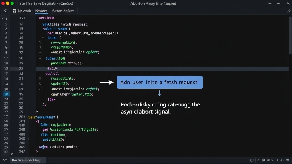 Diagram showing a user initiating a fetch request and then navigating away, triggering an abort signal.
