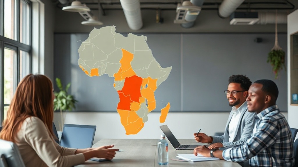 Map highlighting Africa's displacement zones and potential fintech market reach