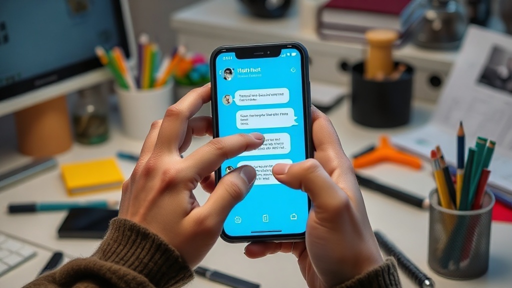 User interacting with a chatbot on a mobile device screen