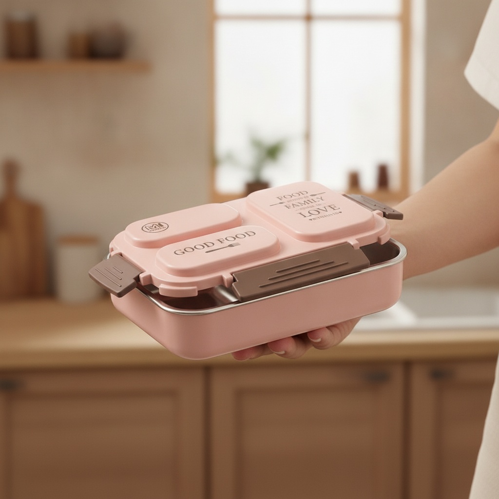 SustainPak 3-Compartment Stainless Steel Lunch Box photo 4