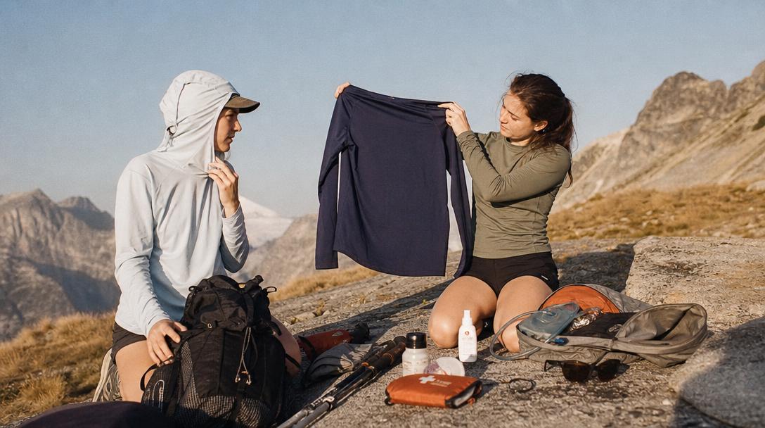 Hiking styles with recommended shirt colors grouped visually