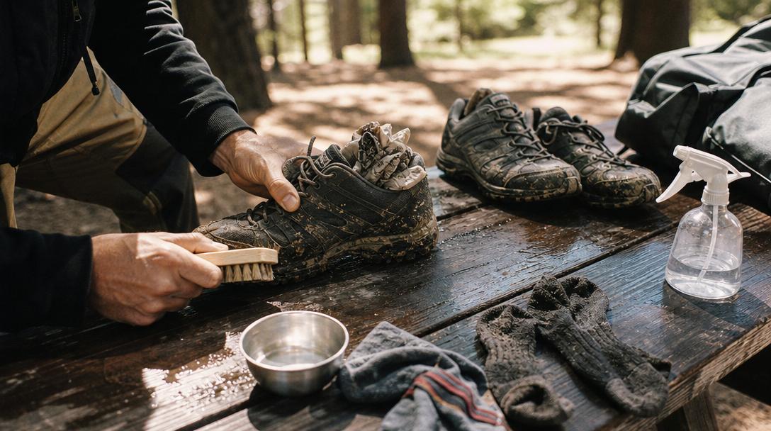 Casual dry socks and soft clothing after hiking