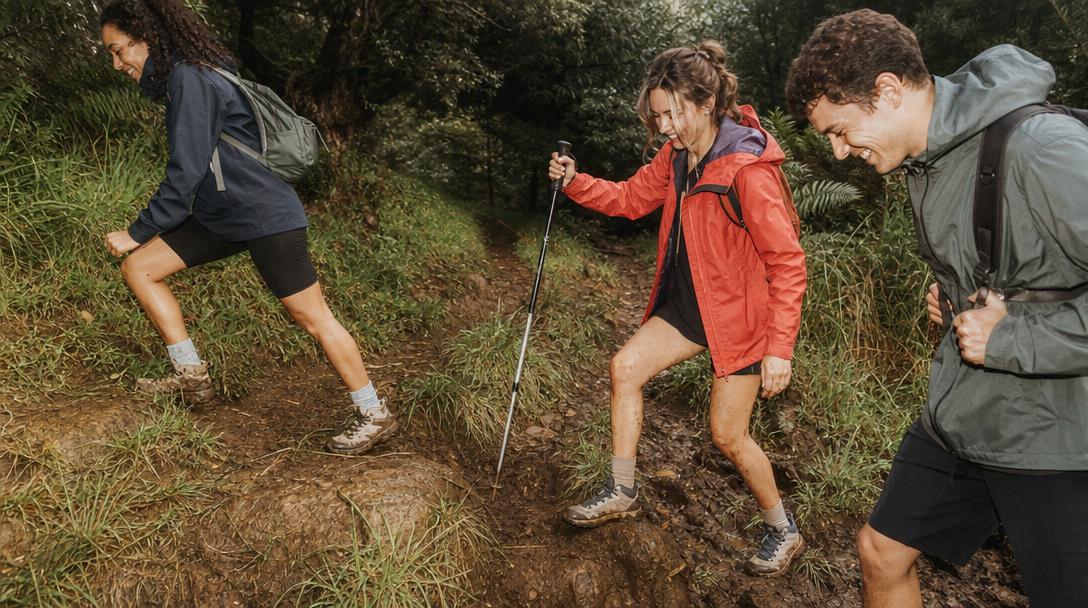 Applying waterproof treatment to hiking shoes
