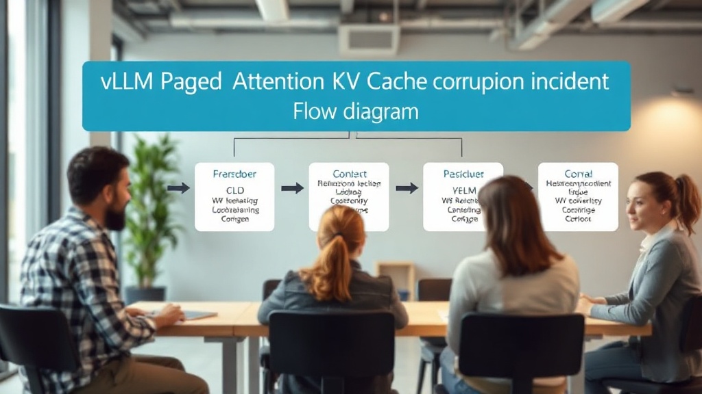 vLLM PagedAttention KV Cache corruption incident flow diagram