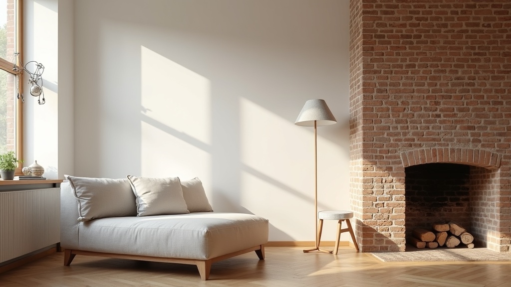 Designing around architectural features in a calm Scandinavian interior