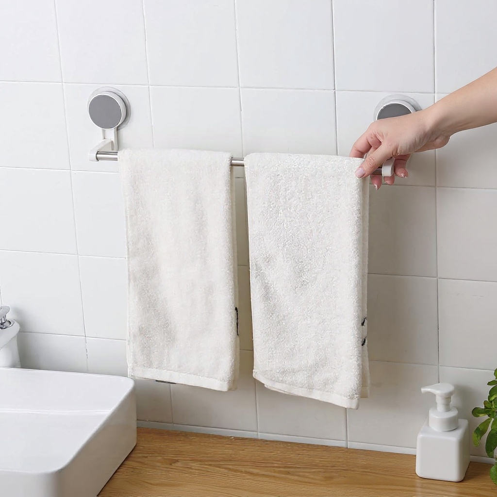 TidyHold™ Self-Adhesive Towel Rod - No Drill Installation photo 4