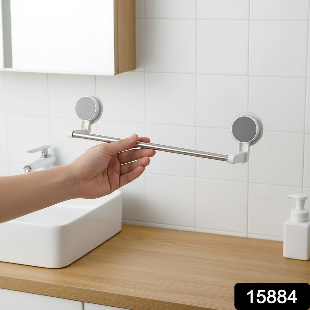 Customer bathroom with towel rod installed