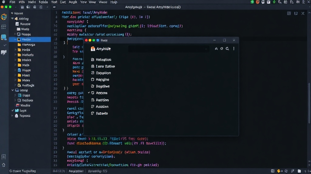 Screenshot of the Anyhide TUI displaying its main interface with navigation options.